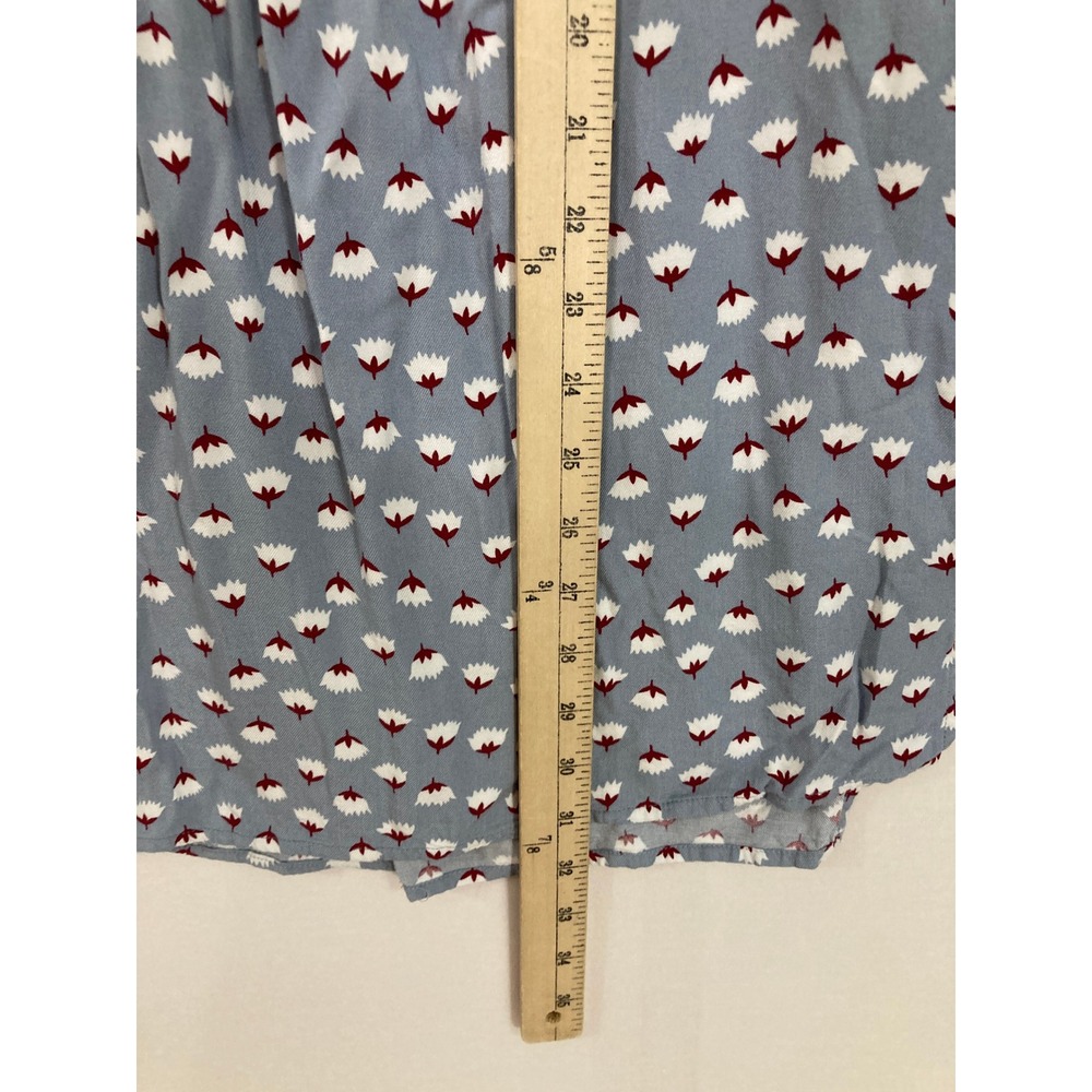 Boden Floral Tunic Shirt size 10 Long Button Down Peplum Soft Comfy Preppy - Picture 5 of 10